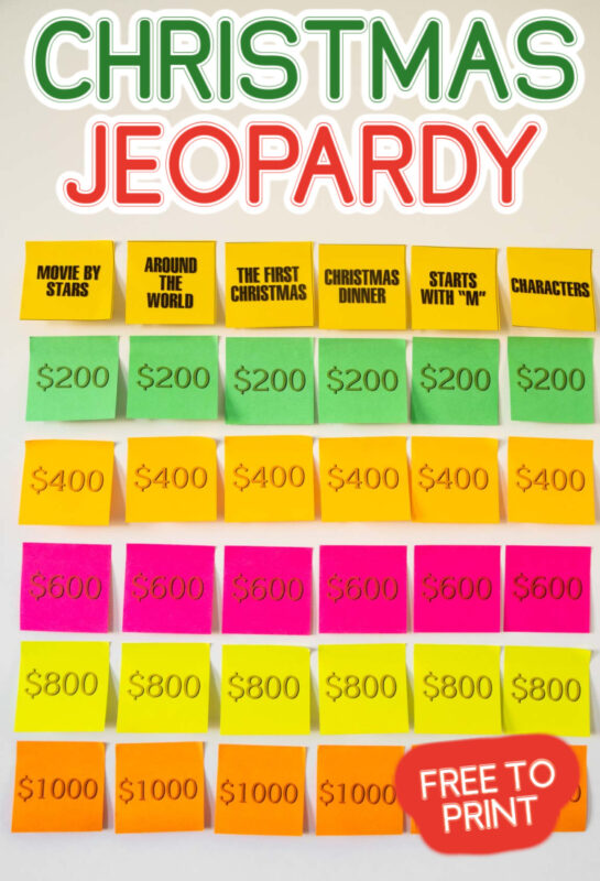 Free Printable Christmas Jeopardy Game - 13