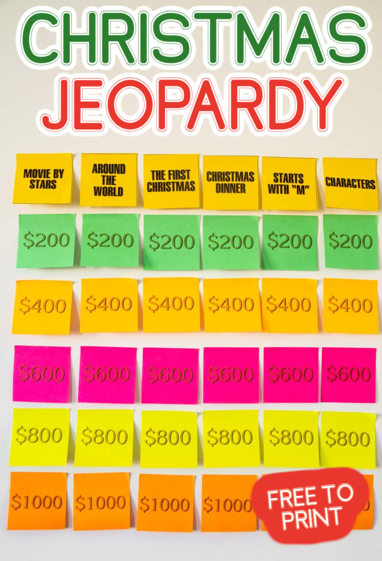 Free Printable Christmas Jeopardy Game Realsimple