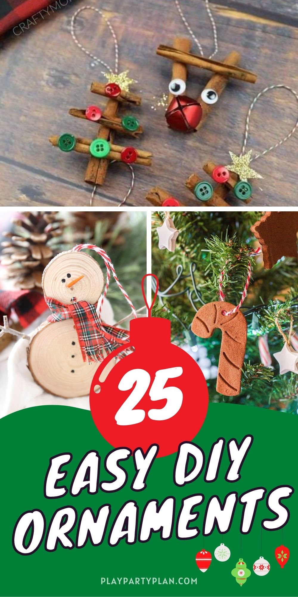 25 Easy DIY Christmas Ornaments for Kids - Play Party Plan