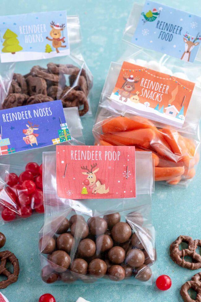 Free Printable Reindeer Poop and Reindeer Treat Tags - Play Party Plan