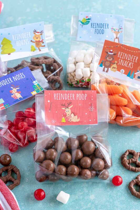 Free Printable Reindeer Poop and Reindeer Treat Tags - Play Party Plan