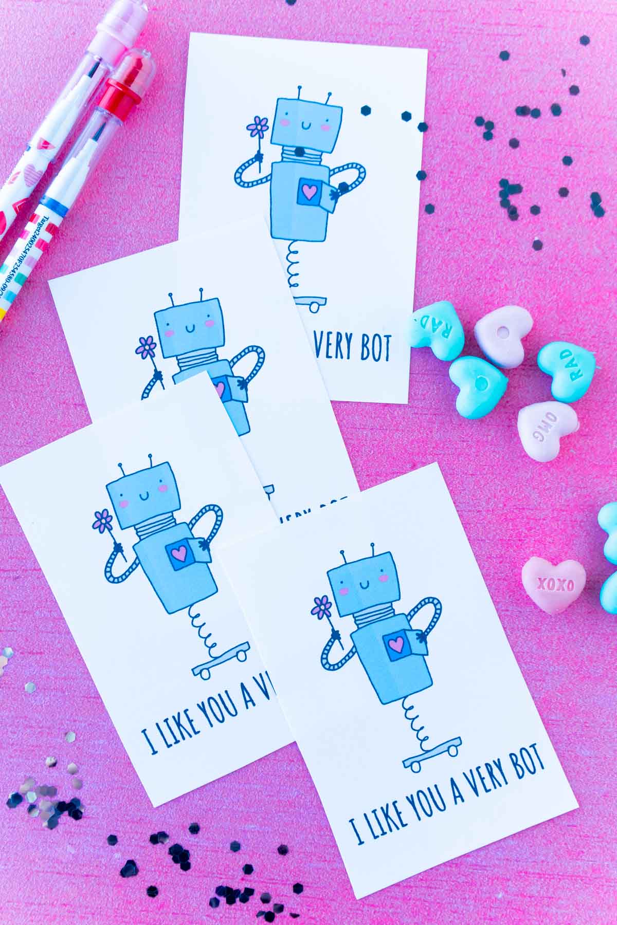 Free Printable Robot Valentine Cards Realsimple