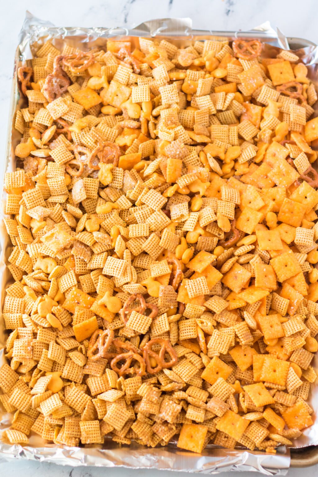 Easy Homemade Cheddar Chex Mix Recipe - Play Party Plan