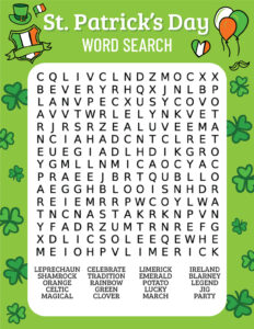 Free Printable St. Patrick's Day Word Search