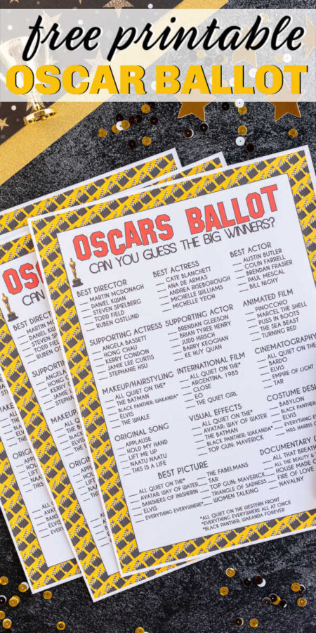 Free Printable 2023 Oscar Nominees Ballot Play Party Plan 