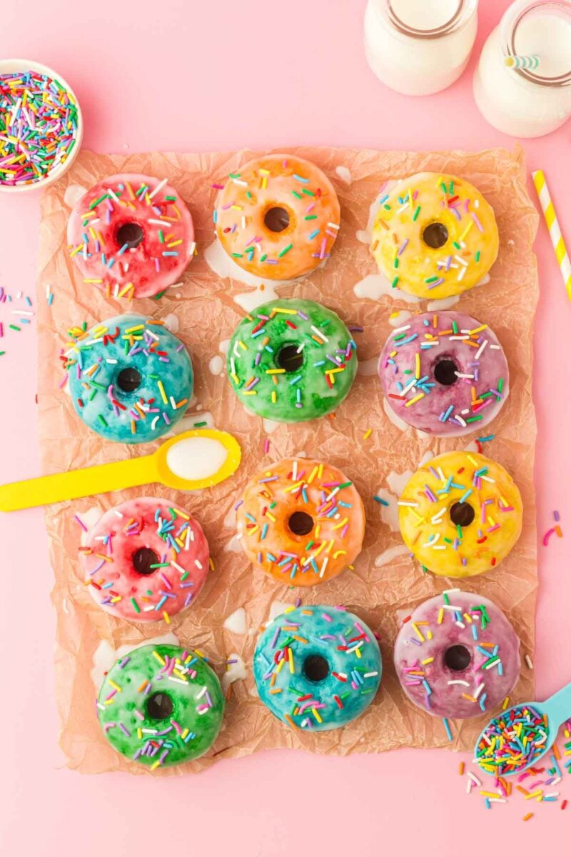 Rainbow Donuts Easy Colored Donuts Play Party Plan