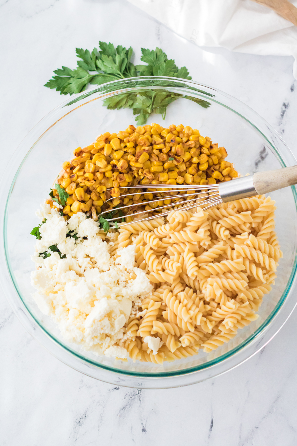 Mexican Street Corn Pasta Salad in Bamboo Cups - Sunshine Parties