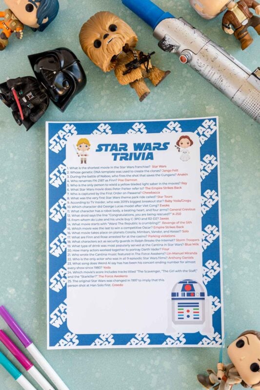 50+ Star Wars Trivia Questions & Printable Quiz - Play Party Plan