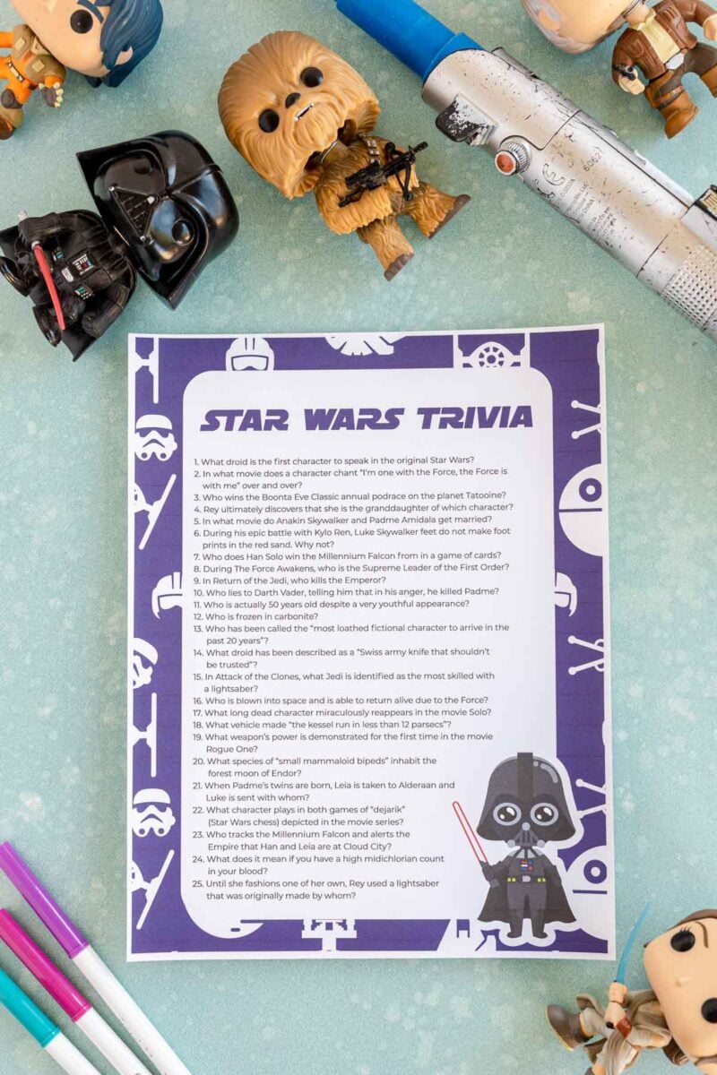 50+ Star Wars Trivia Questions & Printable Quiz - Play Party Plan