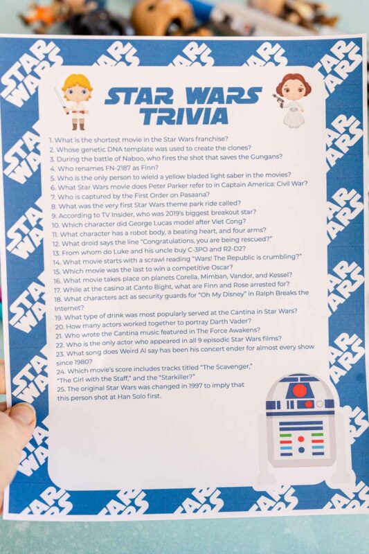 50+ Star Wars Trivia Questions & Printable Quiz - Play Party Plan