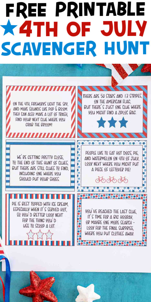 Free Printable 4th of July Scavenger Hunt for Kids - Play Party Plan