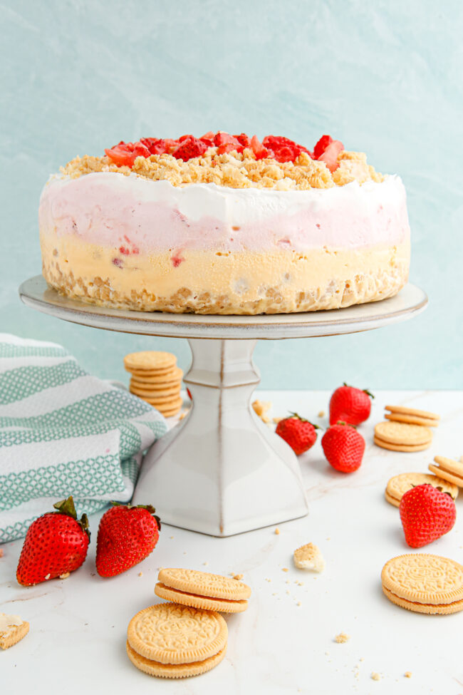 Easy Strawberry Ice Cream Cake Recipe - Play Party Plan