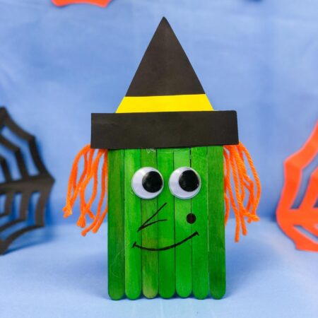 Easy Popsicle Stick Witch Craft Idea for Kids - Play Party Plan