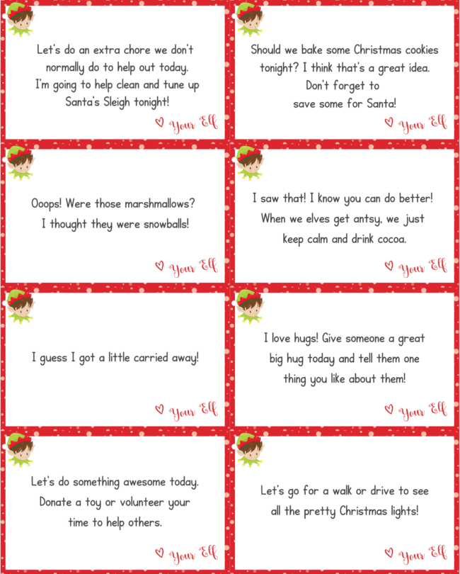 32 Free Elf on the Shelf Printable Notes - Play Party Plan