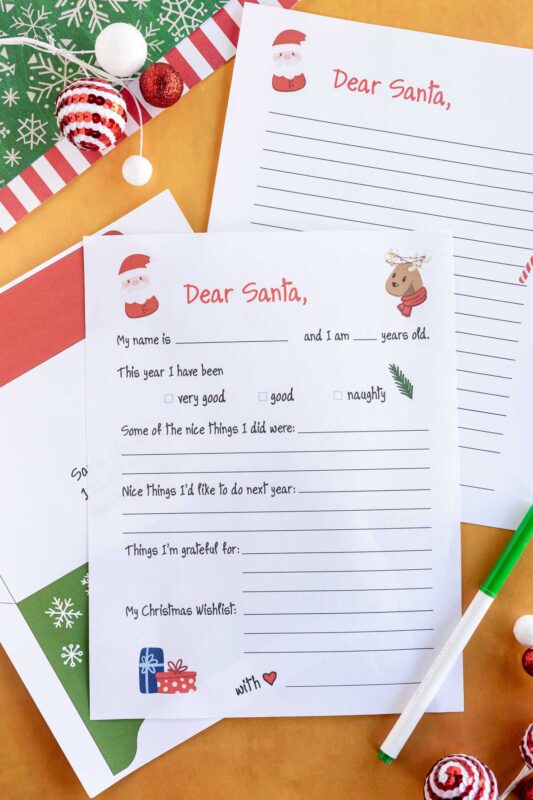 Free Printable Letter to Santa Templates for Kids - Play Party Plan