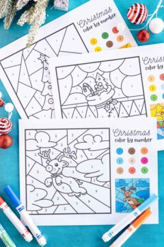 Free Christmas Color by Number Coloring Pages - Play Party Plan