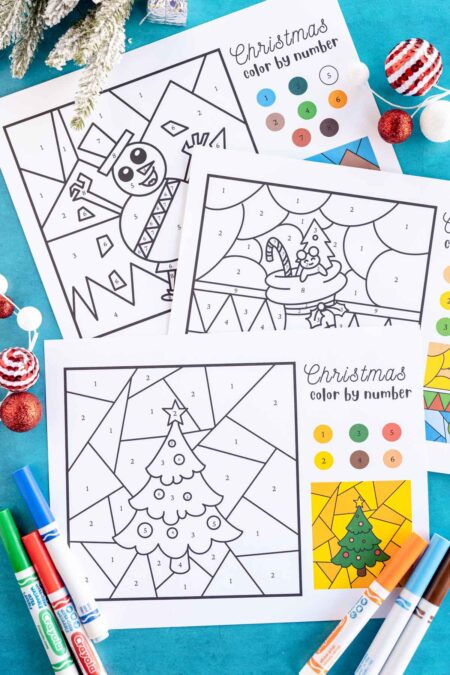 Free Christmas Color by Number Coloring Pages - Play Party Plan