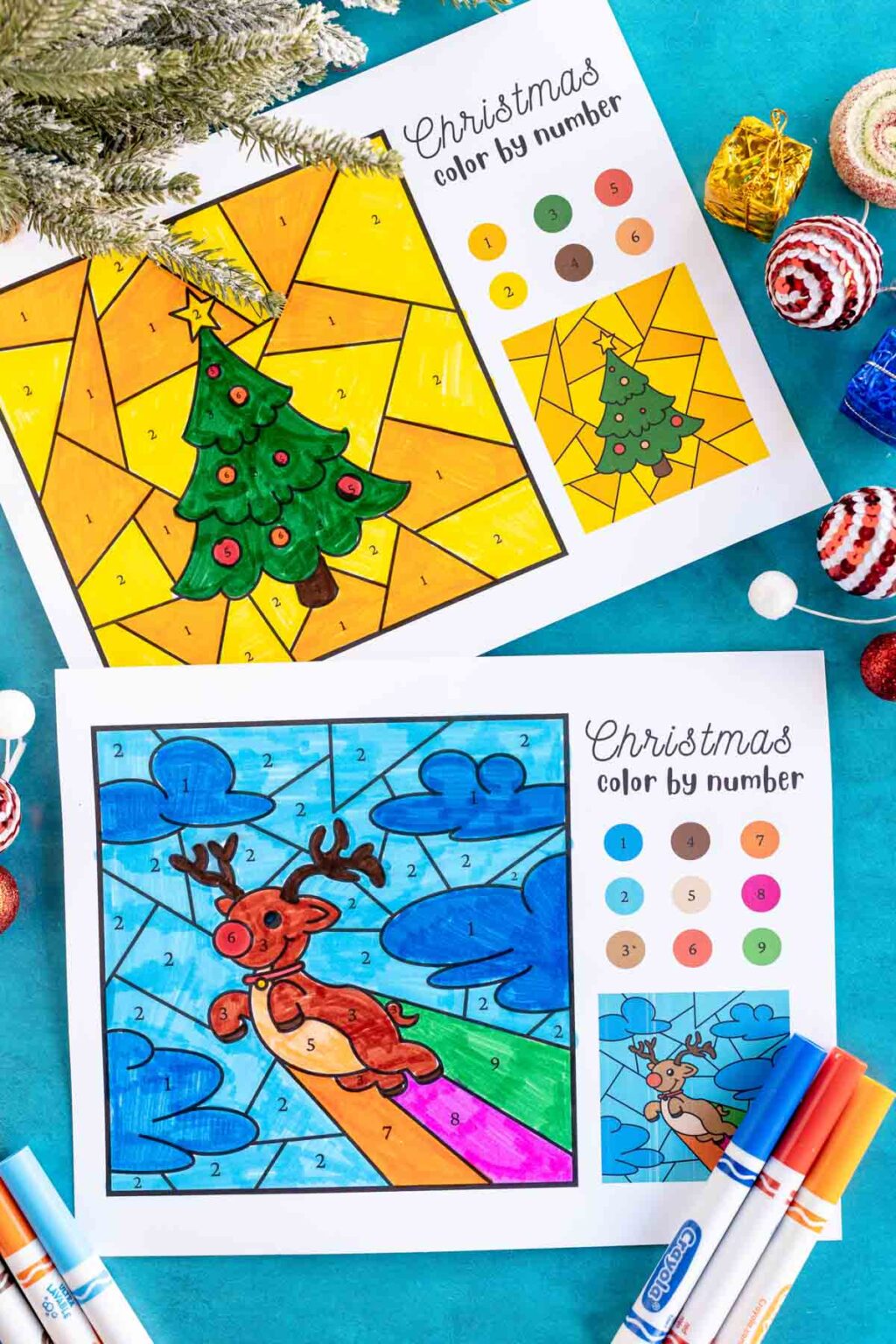 Free Christmas Color by Number Coloring Pages - Play Party Plan