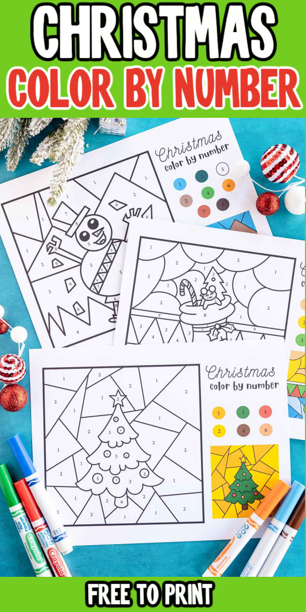 Free Christmas Color by Number Coloring Pages - Play Party Plan