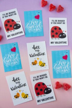 Free Bee My Valentine Printable Cards - Play Party Plan