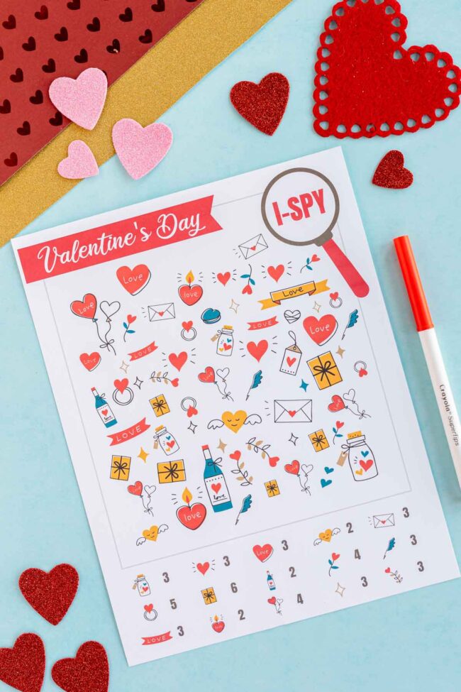 Free Printable Valentine I Spy Game - Play Party Plan