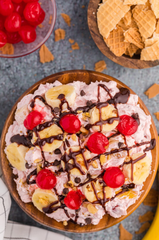 The Best Banana Split Dessert Fluff Salad Recipe Play Party Plan 