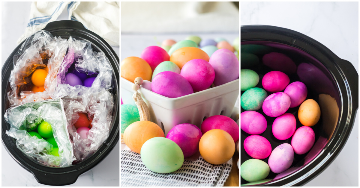 Slow Cooker Dyed Easter Eggs - Life With The Crust Cut Off