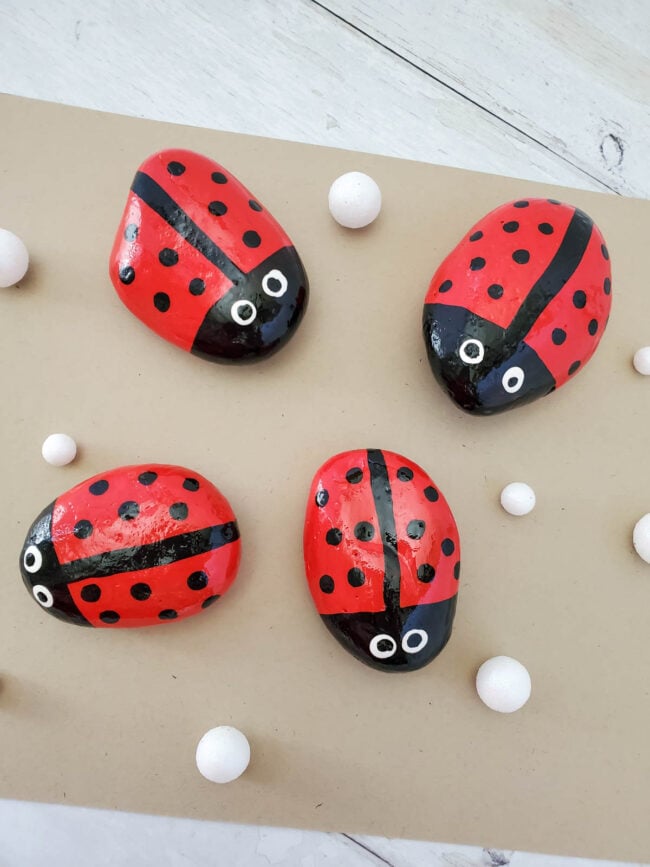 How to Paint Adorable Ladybug Rocks - Play Party Plan