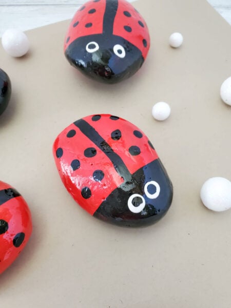 How To Paint Adorable Ladybug Rocks - Play Party Plan