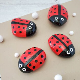 How to Paint Adorable Ladybug Rocks - Play Party Plan