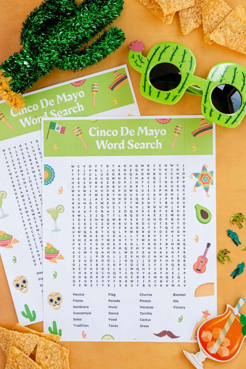 Free Printable Cinco De Mayo Word Search Puzzle Play Party Plan