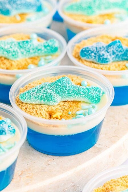 Gummy Shark Jello Cups (Fun Shark Week Treat) - Play Party Plan