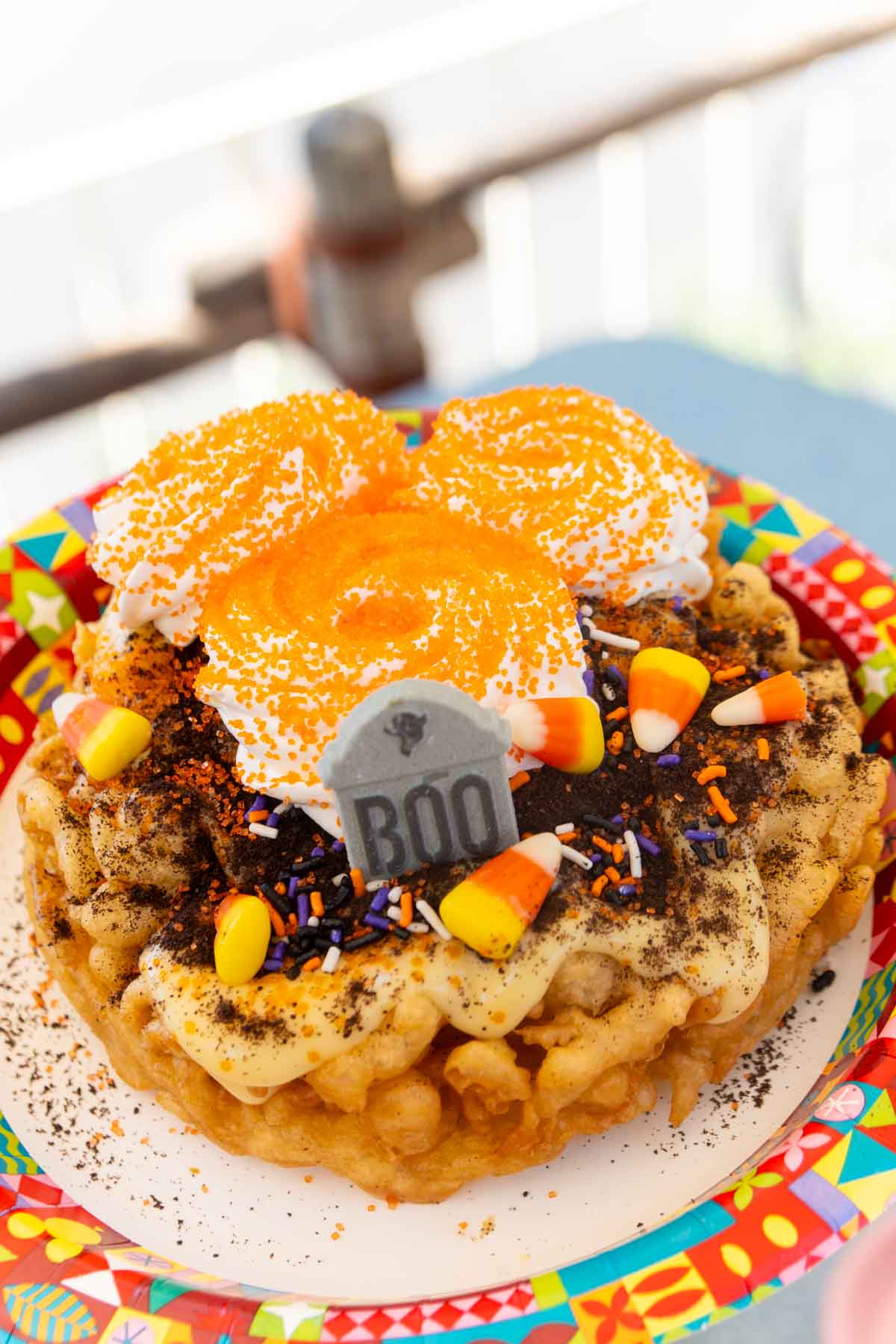 Disney Halloween funnel cake at Disneyland