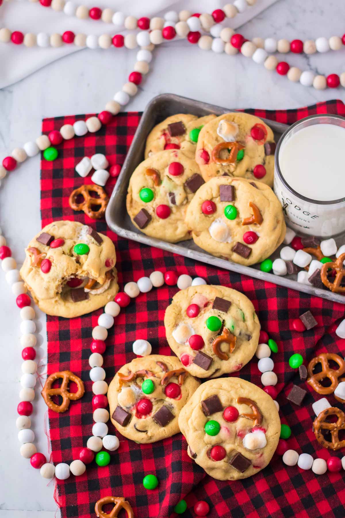 piles of Christmas kitchen sink cookies