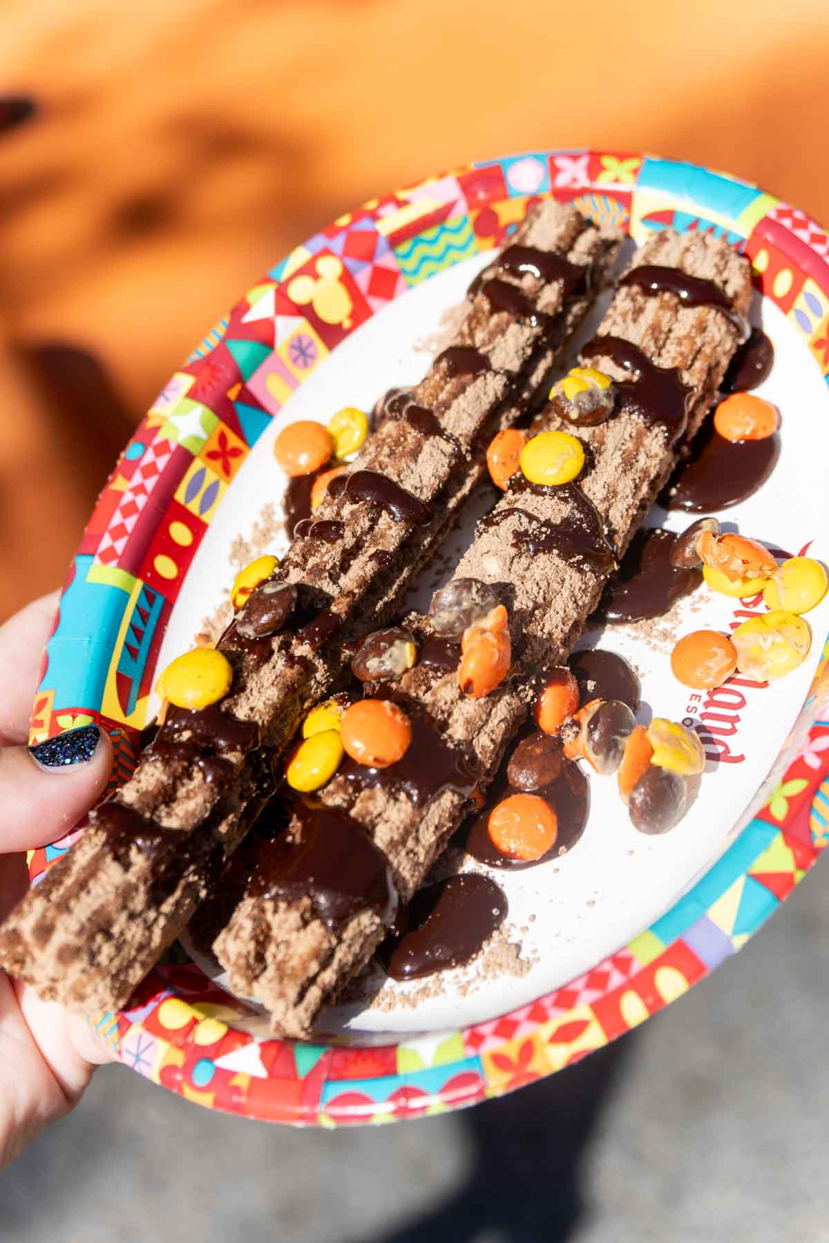 peanut butter chocolate churro at Disneyland