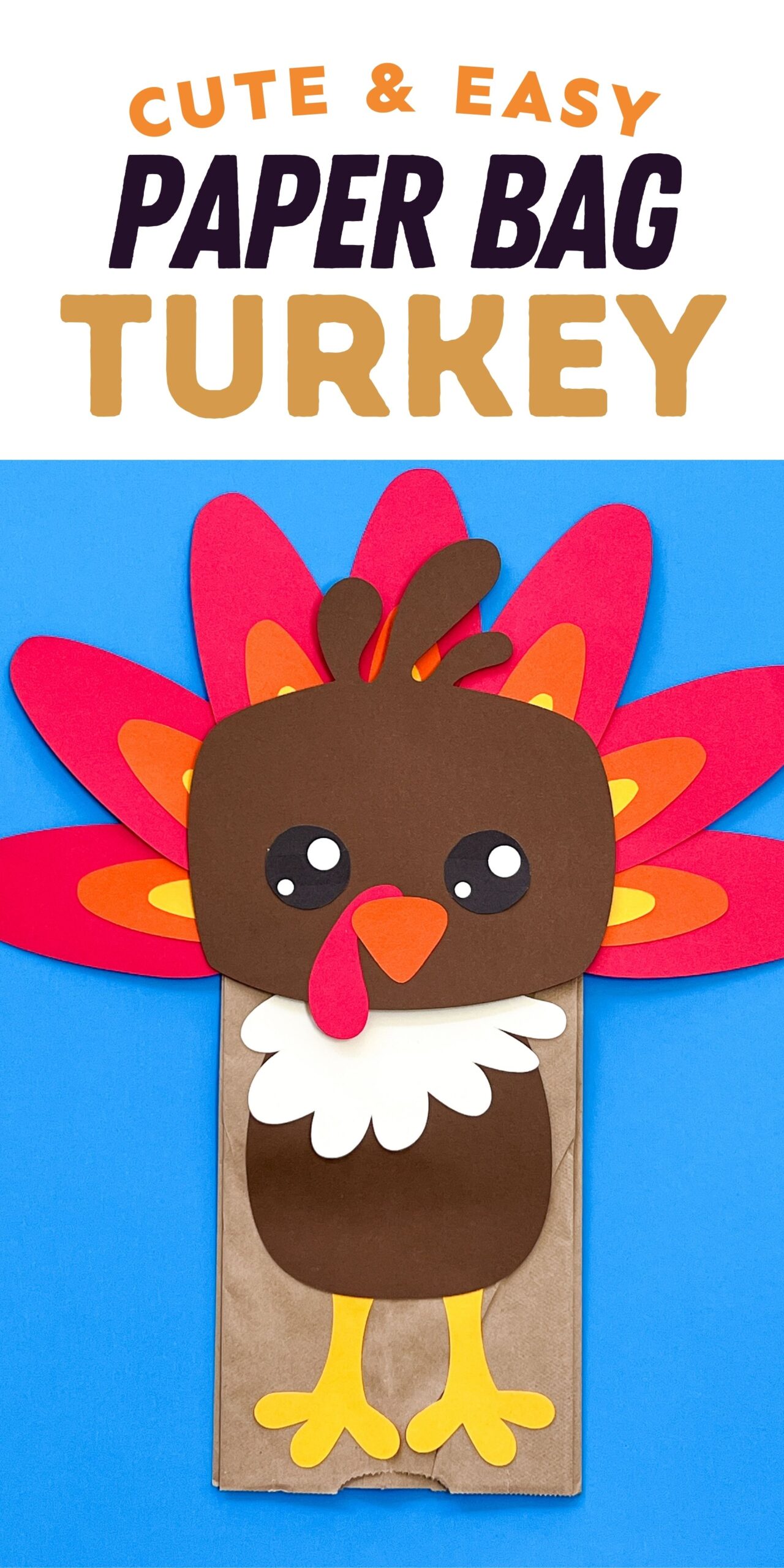 Turkey Paper Bag Craft for Kids (Free Template)