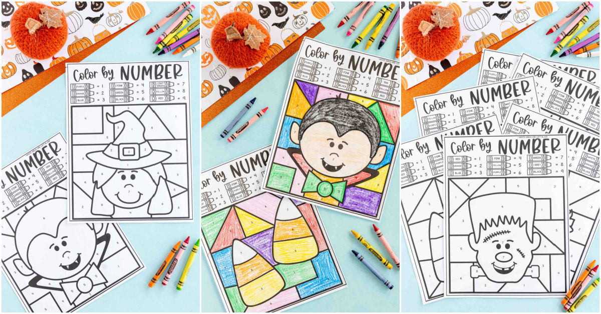 FREE Halloween Color by Numbers (6 pages!) - Leap of Faith Crafting