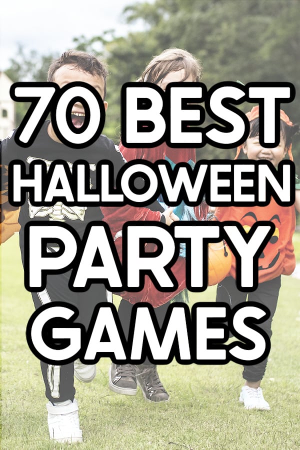 Halloween party games text on a picture