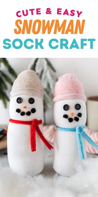 large image of sock snowman craft