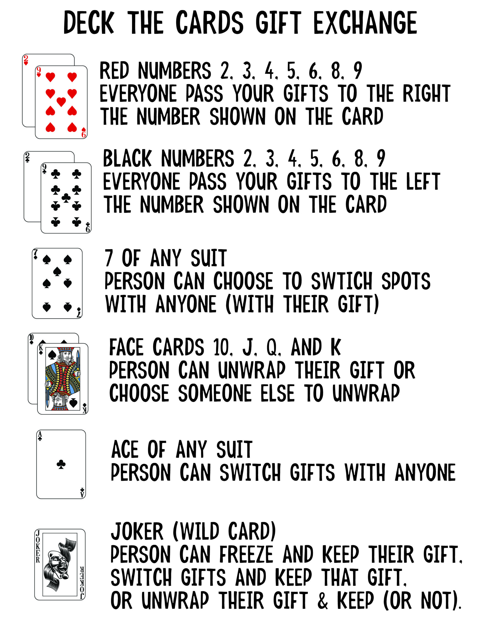 Deck of Cards Gift Exchange Game - Play Party Plan