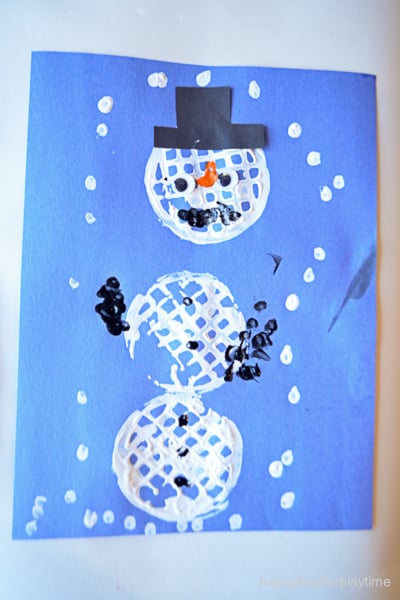 circle snowman stamp art