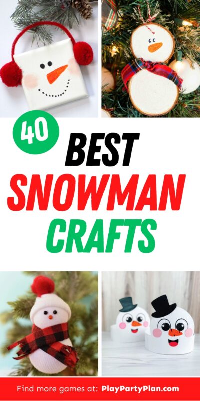 collage of various snowman crafts