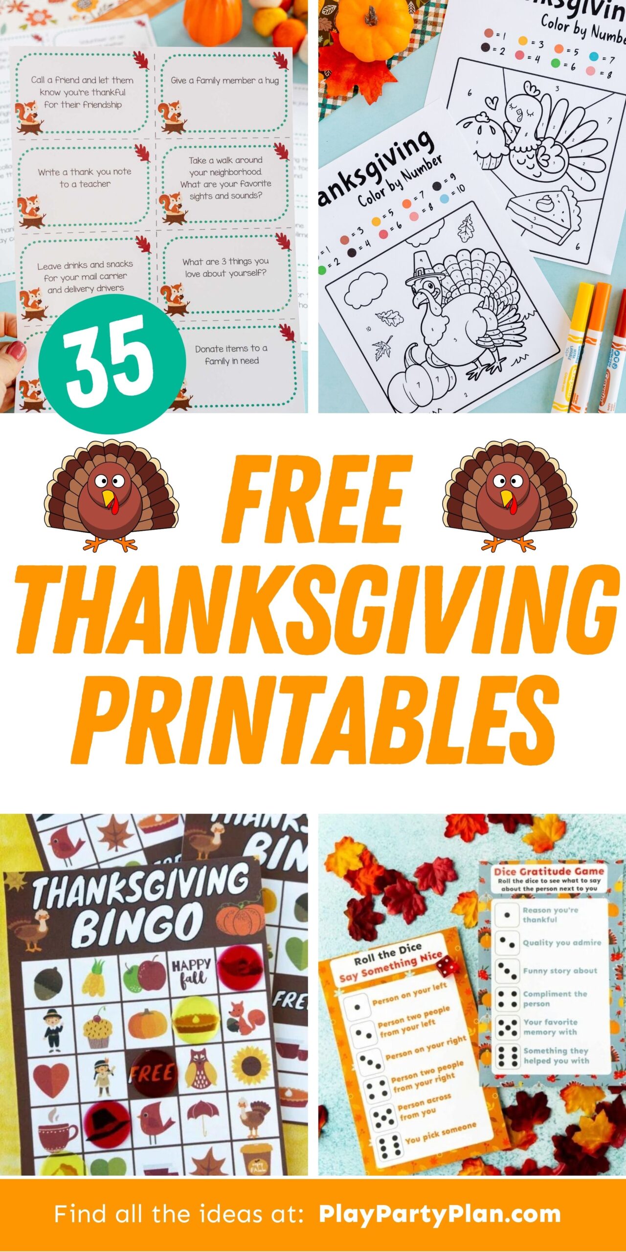 Free Thanksgiving Printables and Kids Activities - Play Party Plan