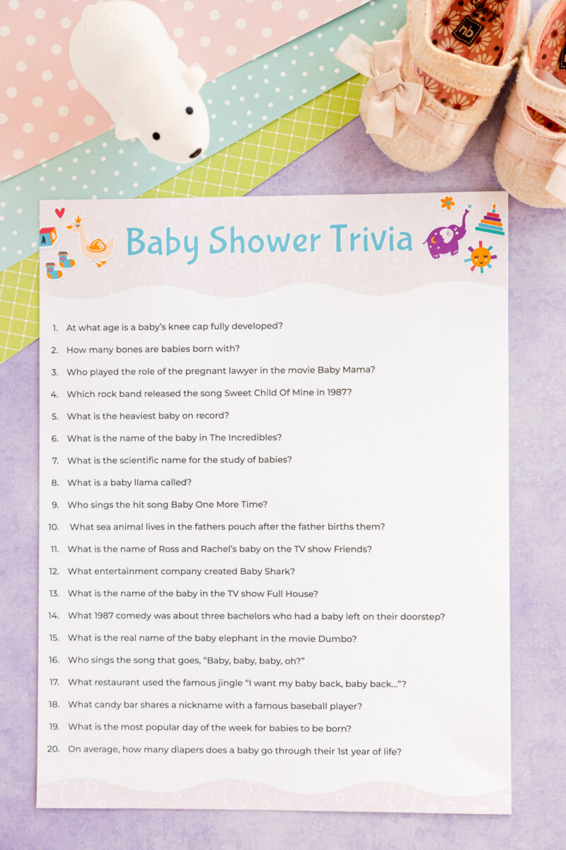 Free Printable Baby Shower Trivia Game - Play Party Plan