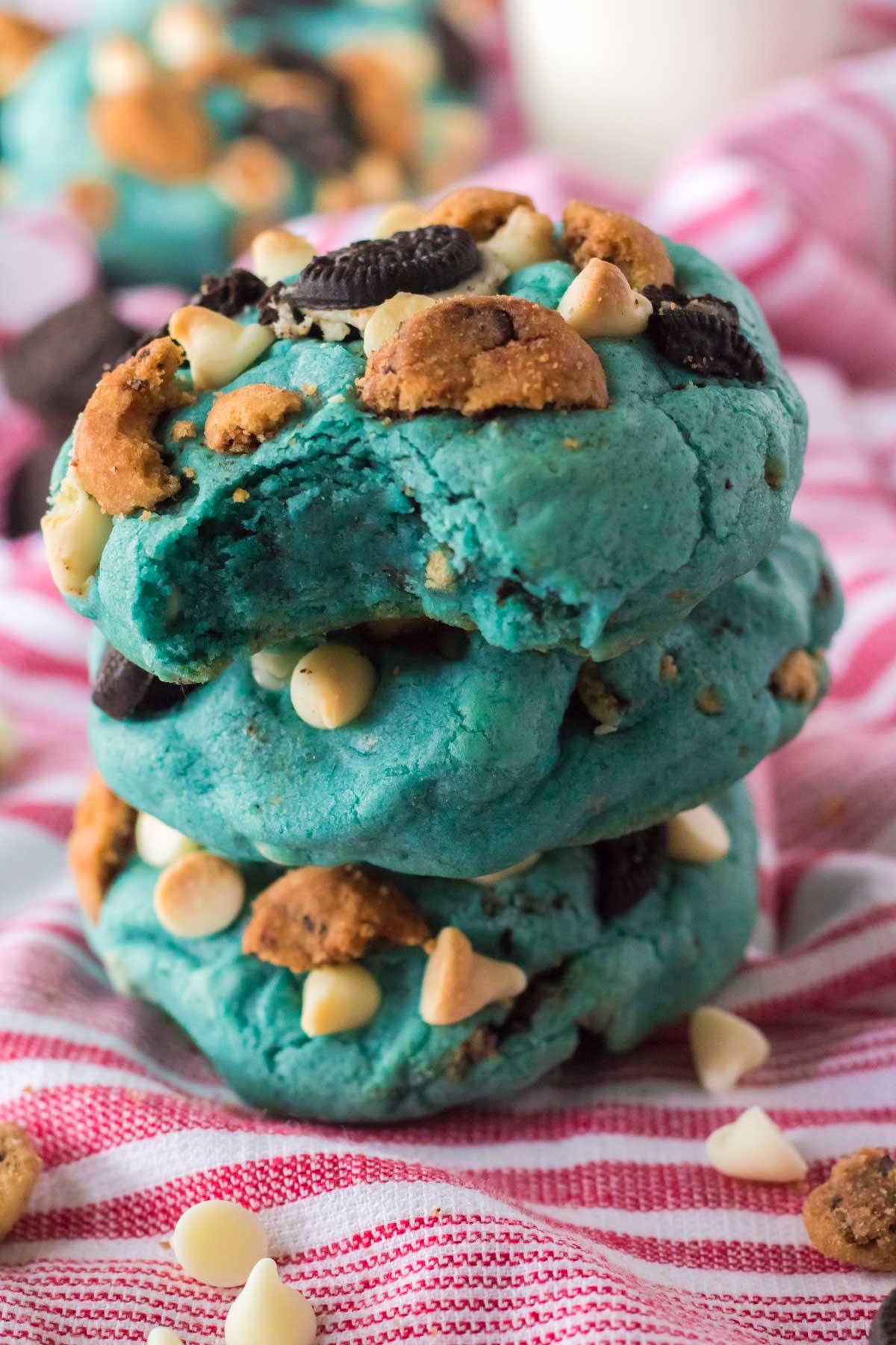 Stack of cookie monster cookies