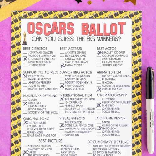 Free Printable 2024 Oscars Bingo Cards - Play Party Plan