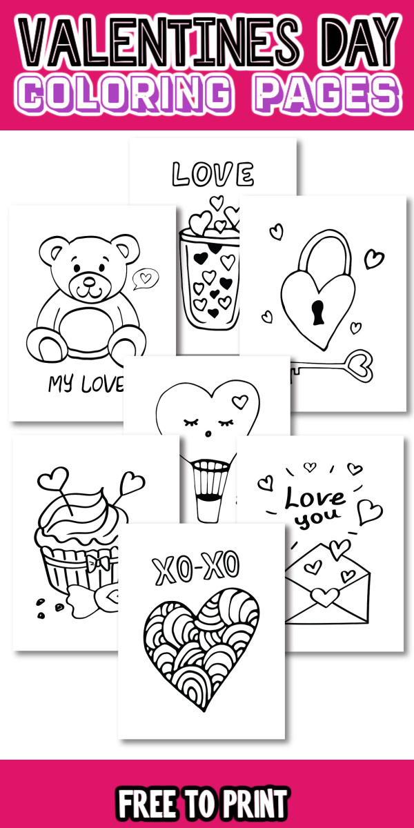 Free Printable Valentine's Day Coloring Pages - Play Party Plan