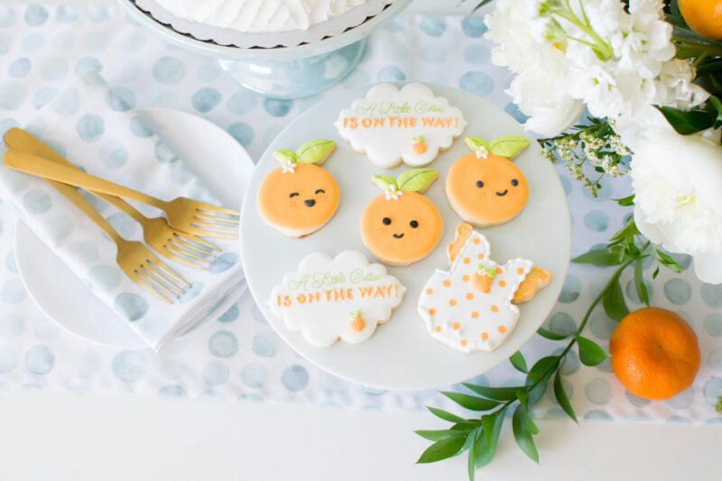 plate with cookies decorated like a cutie