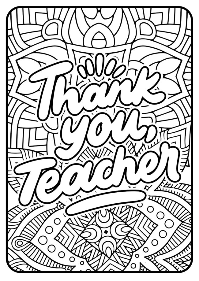 Free Teacher Appreciation Coloring Pages - Play Party Plan