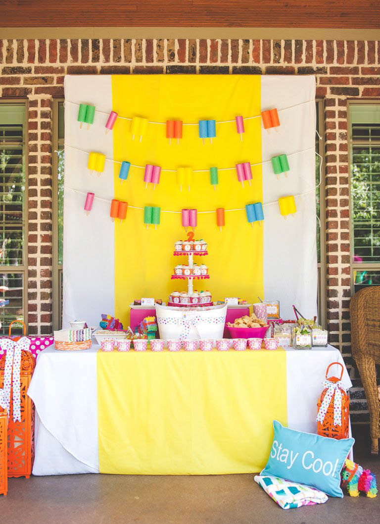 popsicle themed party table